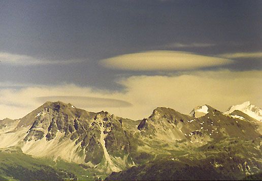 Lenticular clouds over the Swiss Alps