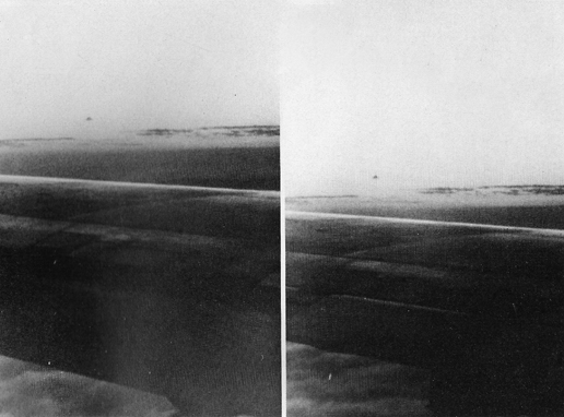 Black and white enlargements from photos No. 1 and 2