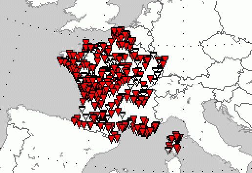 French tornado and funnel reports 1988-2010
