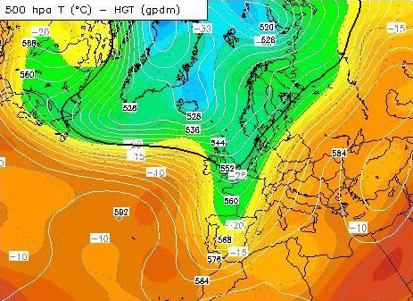 temperature at 500 hPa pressure level